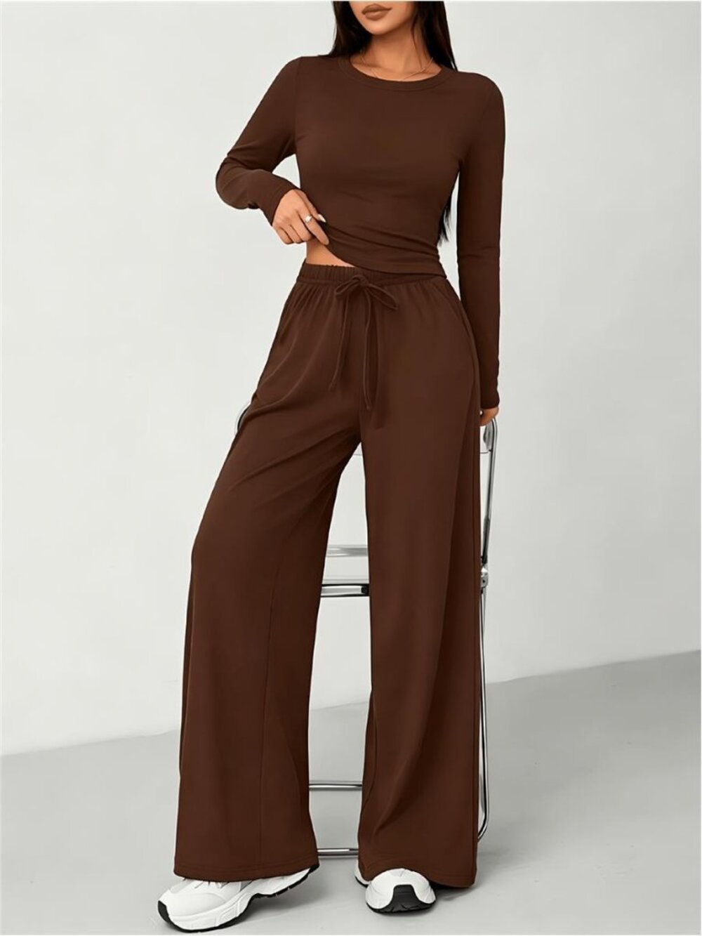 NWT Women's Casual 2pcs Set - Burgundy